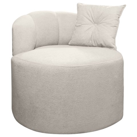 Poltrona Orgânica Curva Plaza Linho Bouclê Bege Sofa Store