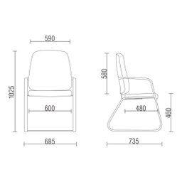 Cadeira para Escritório para Obesos até 200KG Preto - 2