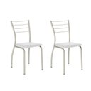 Ver imagem 2 de Conjunto Mesa de Cozinha Multiuso Dobrável e 2 Banquetas 1700 Prata Branco Prata Branco Carraro