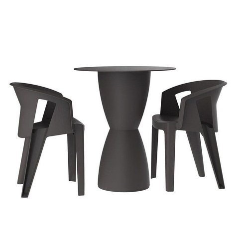Conjunto para Jardim 2 Cadeiras e 1 Mesa Orla Cinza/Mushroom