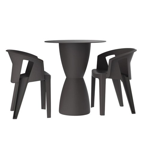 Conjunto para Jardim 2 Cadeiras e 1 Mesa Orla Cinza/Mushroom
