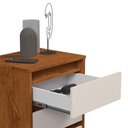 Ver imagem 4 de Mesa de Cabeceira Retrô Wood 3 Gavetas Freijó/Off White – EJ Móveis