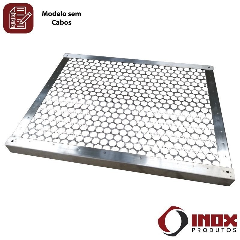 Grelha Inox com Tela Moeda - Modelo 03 - Inox 430 - 50x40x2,5 Cm - 4