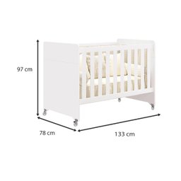 Berço Americano Evolution Multifuncional 4 em 1 com Colchão - Reller - Branco Fosco/ Savana - 8 Berço Americano Evolution Multifuncional 4 em 1 com Colchão - Reller - Branco Fosco/ Savana - 8