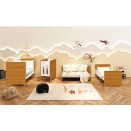 Berço Americano Evolution Multifuncional 4 em 1 com Colchão - Reller - Branco Fosco/ Savana - 3 Berço Americano Evolution Multifuncional 4 em 1 com Colchão - Reller - Branco Fosco/ Savana - 3