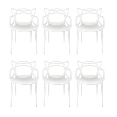 Conjunto 6 Cadeiras Allegra Cor Branco – Design e Sofisticação, Resistentes e Ergonômicas