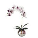 Ver imagem 1 de Arranjo No Vaso Prata Flores Artificial Orquideas Realista