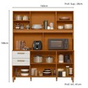 Ver imagem 2 de Armário de Cozinha Compacto 160cm Sicília Largo 6 Portas 2 Gavetas Freijo Ripado Off White Poliman