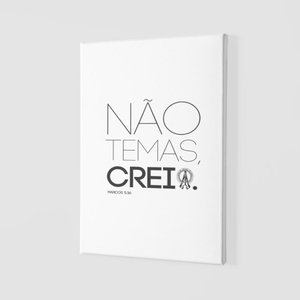 Placa Decorativa Fé e Religião - Marcos 5:36 - 30x45cm