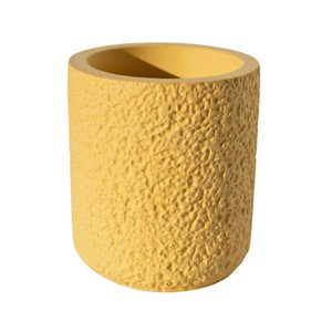 Vaso Decorativo Texturizado M Artesanal 10,5cm em Cimento - Amarelo