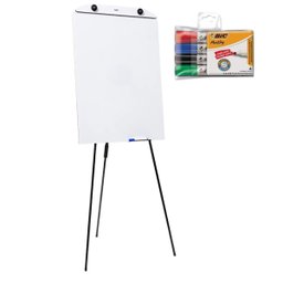 Flip Chart Quadro Branco 60x90cm Tripé Retrátil com 4 Marcadores - 1