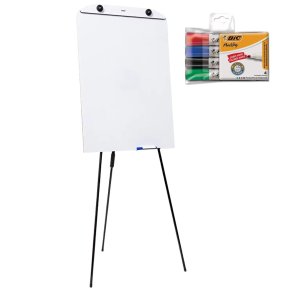 Flip Chart Quadro Branco 60x90cm Tripé Retrátil com 4 Marcadores