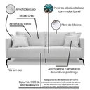 Ver imagem 5 de Sofá 2 Lugares Pé de Ferro Preto Rafaela 180 Cm Linho Grigio S04 - D'Rossi
