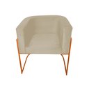 Ver imagem 3 de Kit 8 Poltronas Decorativa Sala de Estar Base de Ferro Cobre Veludo Bege