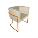 Ver imagem 2 de Kit 8 Poltronas Decorativa Sala de Estar Base de Ferro Cobre Veludo Bege