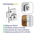 Ver imagem 2 de Fechadura Porta de Correr Externa 2491 Polida Imab Polida