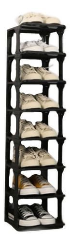 Organizador de Sapatos Vertical com 8 Prateleiras Elegante:preto