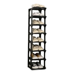 Organizador de Sapatos Vertical com 8 Prateleiras Elegante:preto - 1