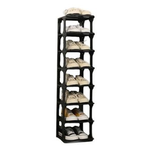 Organizador de Sapatos Vertical com 8 Prateleiras Elegante:preto