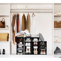 Organizador de Sapatos Vertical com 8 Prateleiras Elegante:preto - 4