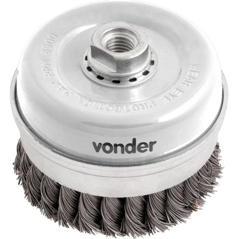 Escova Copo Torcida 4 Rosca M14 Aço Carbono Polido 8500rpm