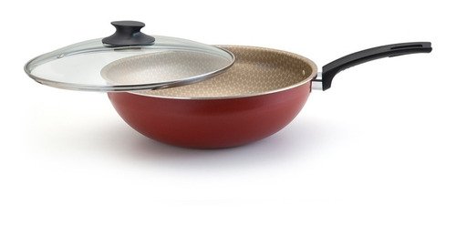 Frigideira Wok Nº 28 com Tampa Cor Vermelho - 2