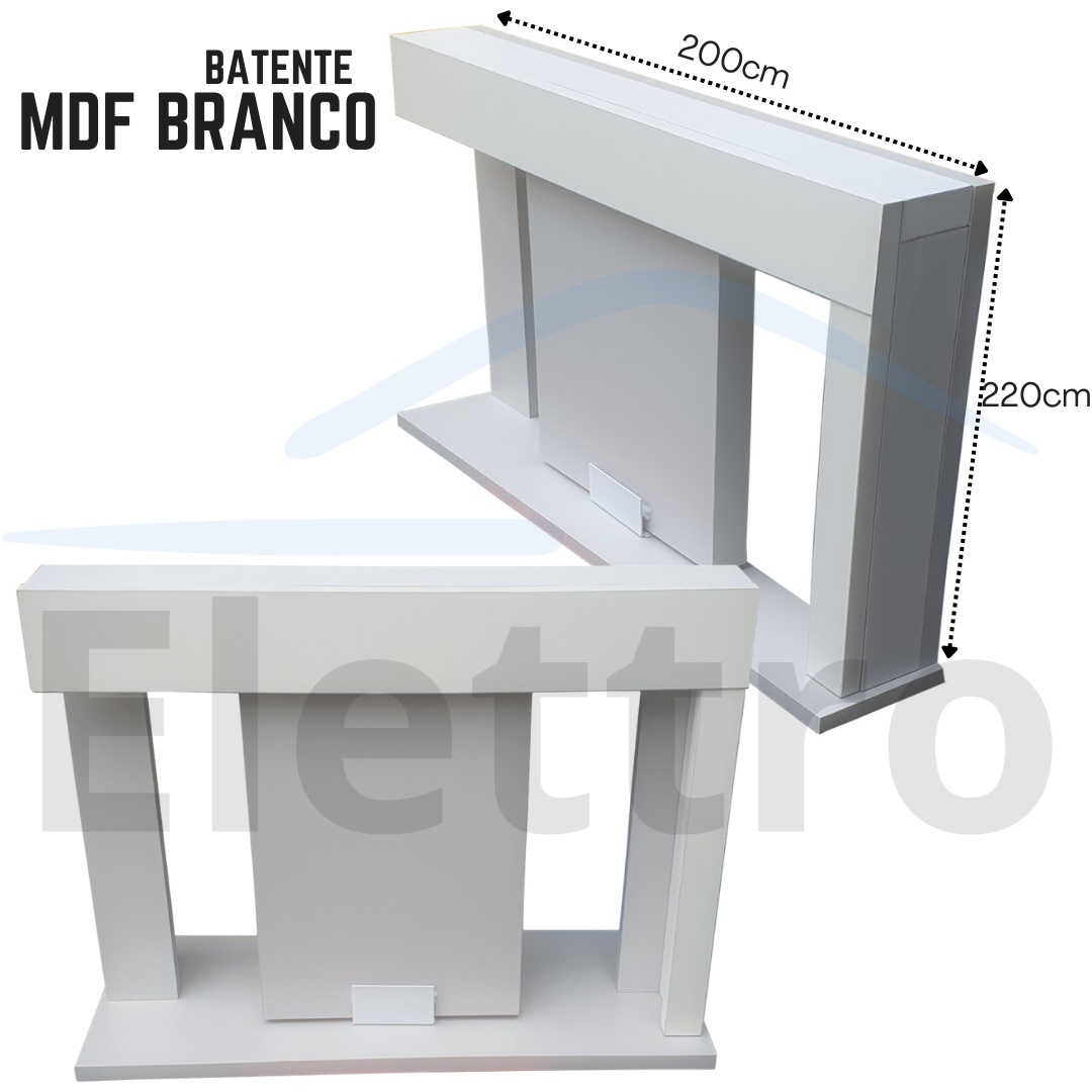 Kit Completo: Porta de Correr 90cm com Batente e Trilho 1,80m - Branco - 3