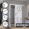 Kit Completo: Porta de Correr 90cm com Batente e Trilho 1,80m - Branco - 2
