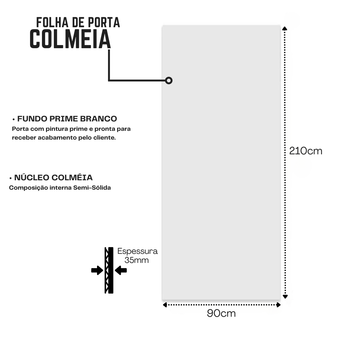 Kit Completo: Porta de Correr 90cm com Batente e Trilho 1,80m - Branco - 8