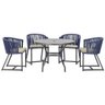 Mesa com 4 Cadeiras e Noronha Estofado 7 Trama Original Azul - 1