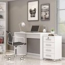Ver imagem 7 de Mesa para Computador e Gaveteiro Gávea com Chave 4 Gavetas Branco Fosco - Móveis Leão