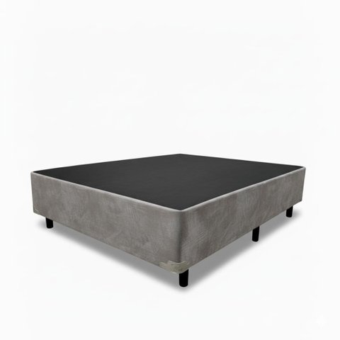 Base Cama Box Casal (138x188x40) - Suede Cinza