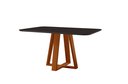Ver imagem 2 de Conjunto Sala de Jantar Mesa Floripa Madeira Maciça 140x80cm Tampo Retângular Vidro Preto com 4 Cade