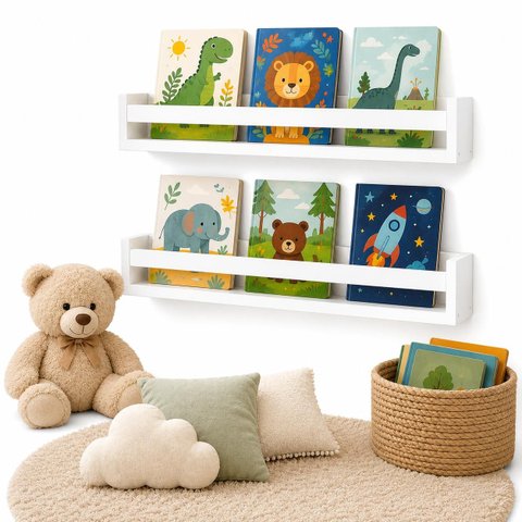 3 Prateleira Montessori Infantil 60cm Expositor de Livros
