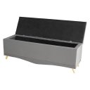 Ver imagem 4 de Kit de Quarto Cabeceira de Cama Box e Calçadeira Baú Toquio Casal 140 Cm Suede Prata do Lar Móveis