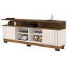 Bancada para TV até 75" Columbus L01 - Amarena Móveis BANCADA RACK TV SALA DE ESTAR1 Off White/Freij - 1