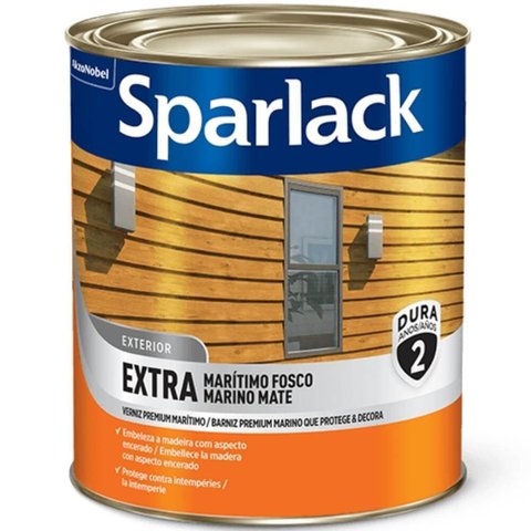 Verniz Sparlack Marítimo Fosco para Madeira Natural 900ml - Sparlack Verniz 0,9l Sparlack Fosco