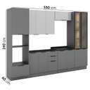 Ver imagem 2 de Cozinha Completa Moderna sem Tampo 330cm 7 Peças Lumina Telasul