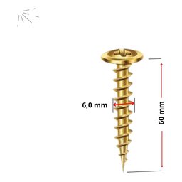 Parafuso Flangeado Madeira Chipboard Phs 6,0x60mm Cx 100pç - 3