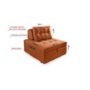 Ver imagem 5 de Puff Cama Sofá Retrátil Cozy Boucle Terracota Luxo Descanso