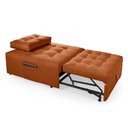 Ver imagem 4 de Puff Cama Sofá Retrátil Cozy Boucle Terracota Luxo Descanso