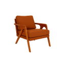 Ver imagem 1 de Poltrona Mona Luxo Madeira Maciça Linho Terracota para Sala de Estar Decorativa Moderna