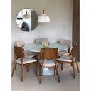 Ver imagem 3 de Mesa De Jantar Redonda 160 Cm + Vidro Laqueada Branca