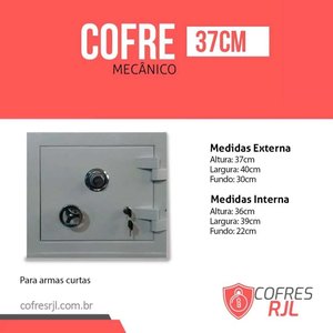 Cofre Para Armas Pequenas - 37cm Embutir Aprovado EB - RJL037 Cofres RJL