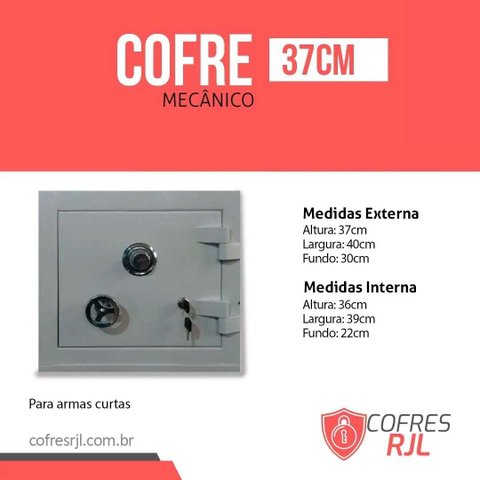 Cofre Para Armas Pequenas - 37cm Embutir Aprovado EB - RJL037 Cofres RJL