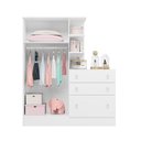 Ver imagem 2 de Guarda-roupa Doce Sonho 2 Portas com Cômoda 3 Gaveteiro Branco