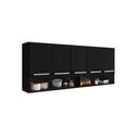 Ver imagem 3 de Armario Aereo Suspenso de Parede 5 Portas Preto Filipinas Brienza Movelaria