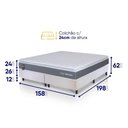 Ver imagem 2 de Conjunto Box Branco Luanda Cinza Espuma D28 Queen 158x198x62 - King House