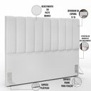 Ver imagem 4 de Kit Cabeceira Cama Box Casal King 195cm com Calçadeira Baú Dália W01 Facto Branco - Lyam Lyam Decor