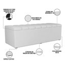 Ver imagem 6 de Kit Cabeceira Cama Box Casal King 195cm com Calçadeira Baú Dália W01 Facto Branco - Lyam Lyam Decor